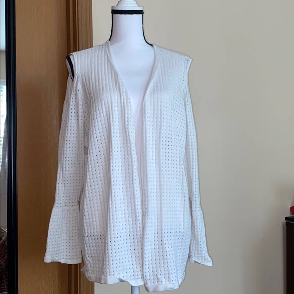 Off white cold shoulder over-piece